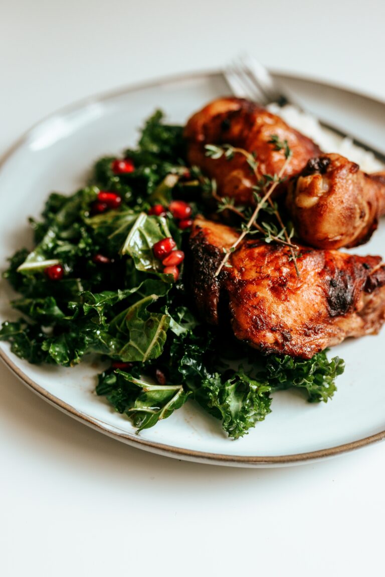 Chicken Drumsticks with Kale